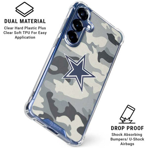 NFL Dallas Cowboys Camo Galaxy S25 Clear Case